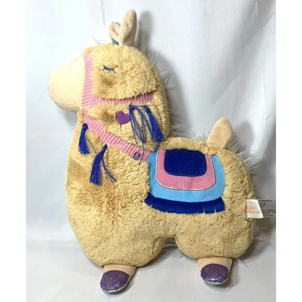 LLAMA Plush Animal Adventure Soft Landing Reversible‎ Pillow Stuffed Stuffie 17
